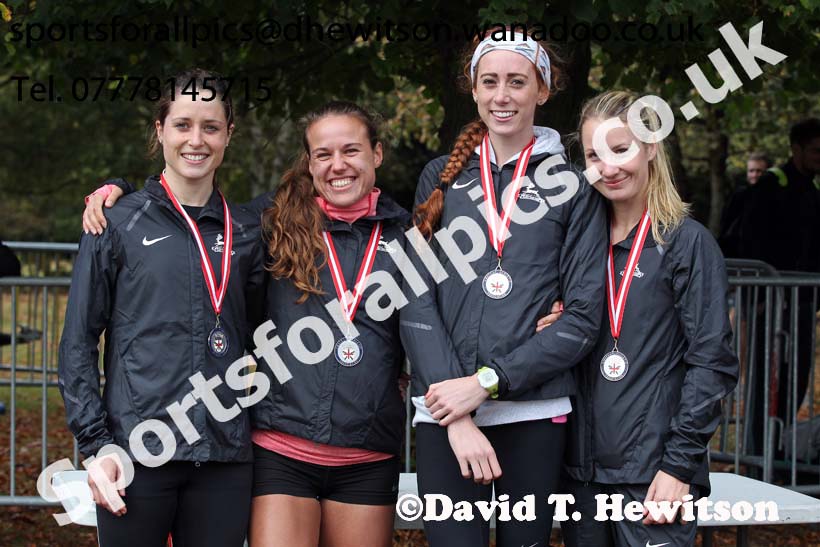 Birchfield Harriers second in the womens 4 stage road relay, English National 6 and 4 Stage Road Relays, Sutton Park, Birmingham. Photo: David T. Hewitson/Sports for All Pics